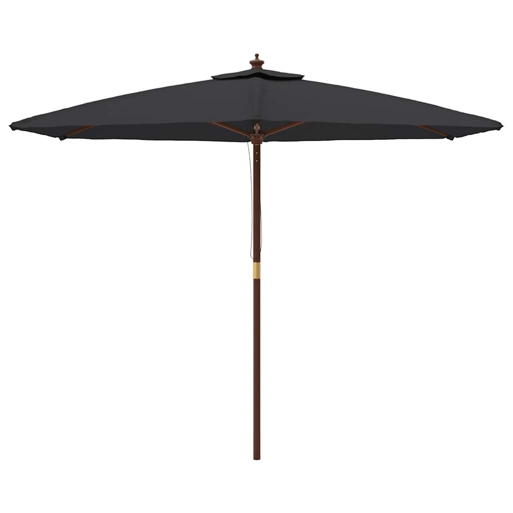 Vidaxl parasol met houten paal 299x240 cm zwart