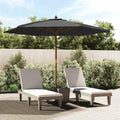 VidaXL - Sonnenschirm mit Holzstange 299x240 cm Schwarz