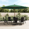 Vidaxl parasol met houten paal 400x273 cm groen