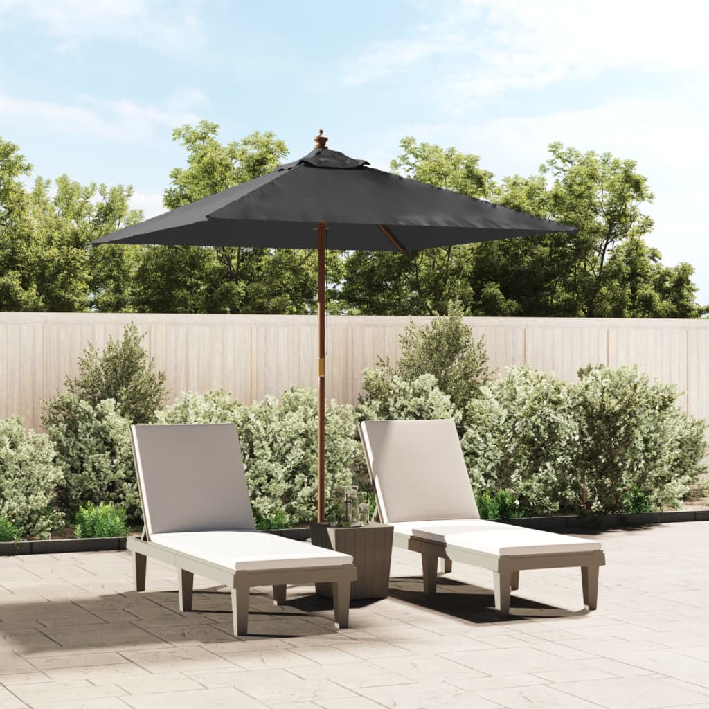 VidaXL Sonnenschirm mit Holzstange 198x198x231 cm anthrazitfarben
