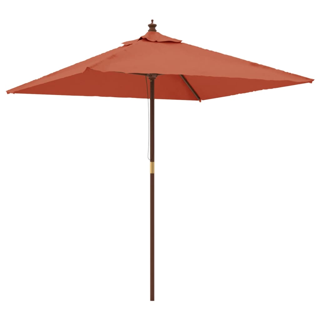 VidaXL Sonnenschirm mit Holzstange 198x198x231 cm terrakottafarben