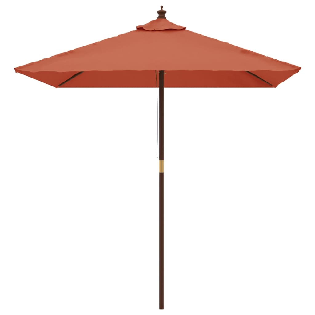 VidaXL Sonnenschirm mit Holzstange 198x198x231 cm terrakottafarben