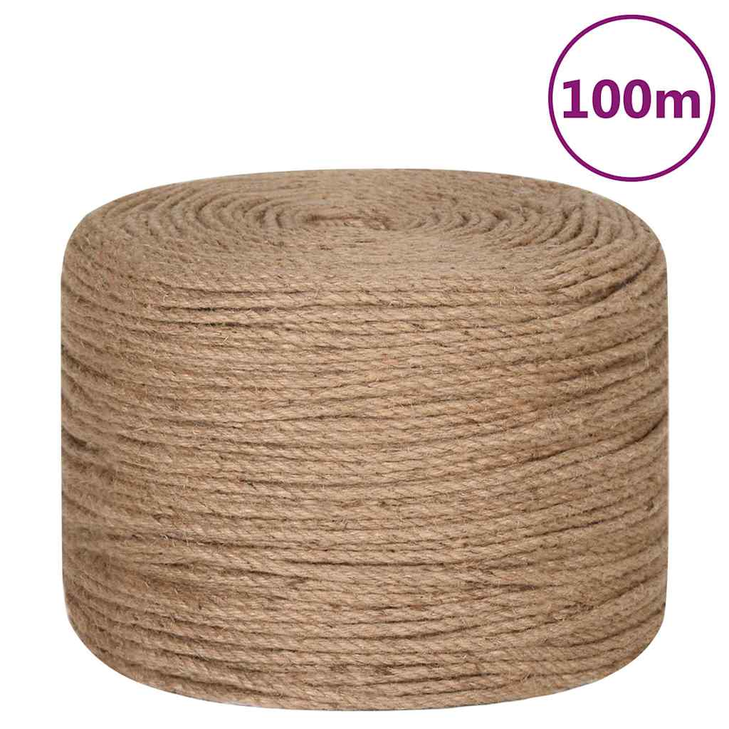 VidaXL Seil, 100 m lang, 4 mm dick, Jute