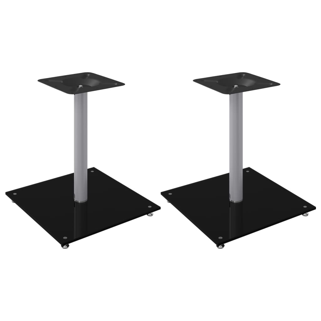 VIDAXL -Lautsprecherstandards 2 Stcs 1 Säule gehärtetes Glas schwarz und silber