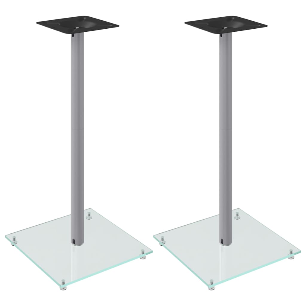 VIDAXL -Lautsprecherstandards 2 Stcs 1 Säule gehärtetes Glas versilbert
