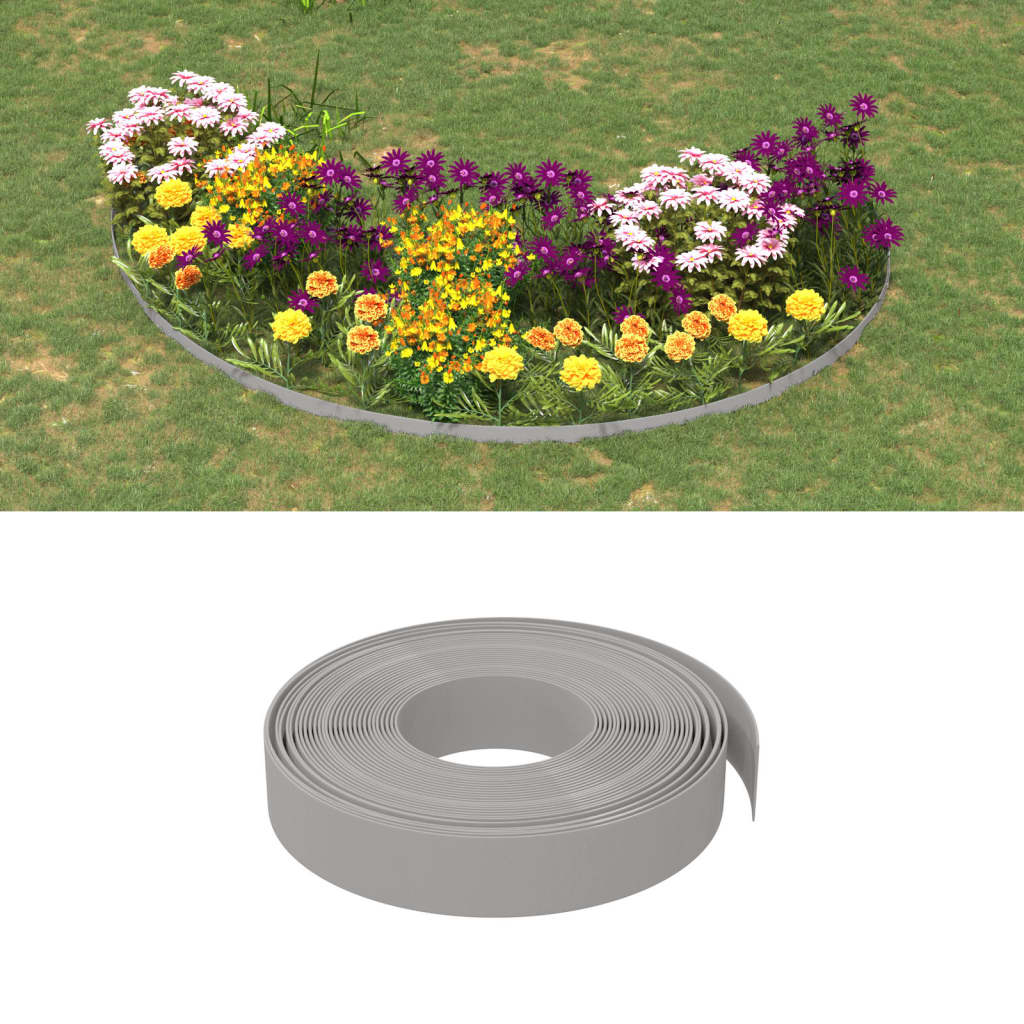 VidaXL Garteneinfassung 10 m 10 cm Polyethylen Grau