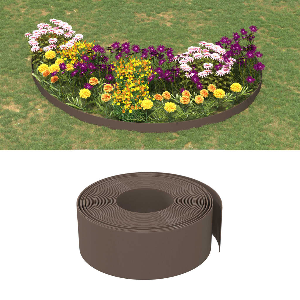 VidaXL Garteneinfassung 10 m 20 cm Polyethylen Braun