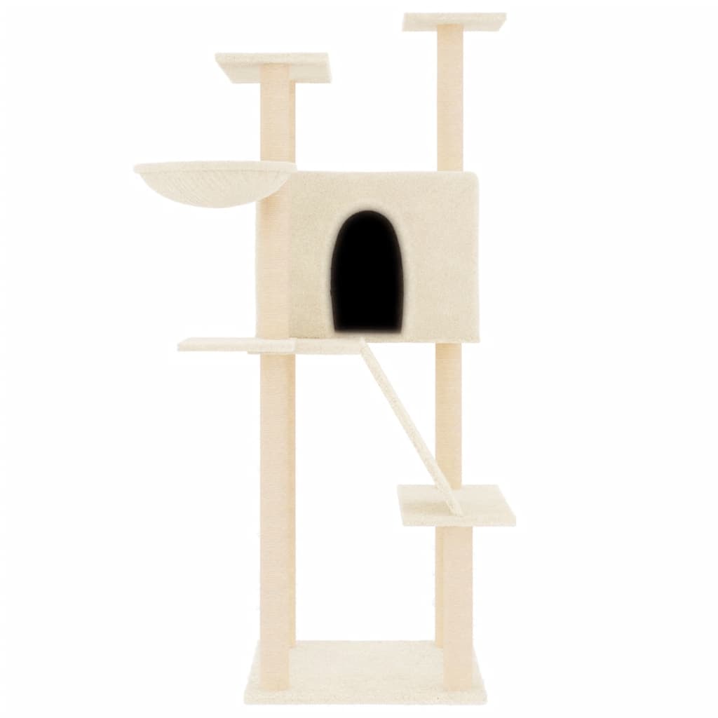 Vidaxl -Katzenmöbel mit Sisal -Kratzerposten 143 cm creme - geliert