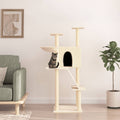 Vidaxl -Katzenmöbel mit Sisal -Kratzerposten 143 cm creme - geliert