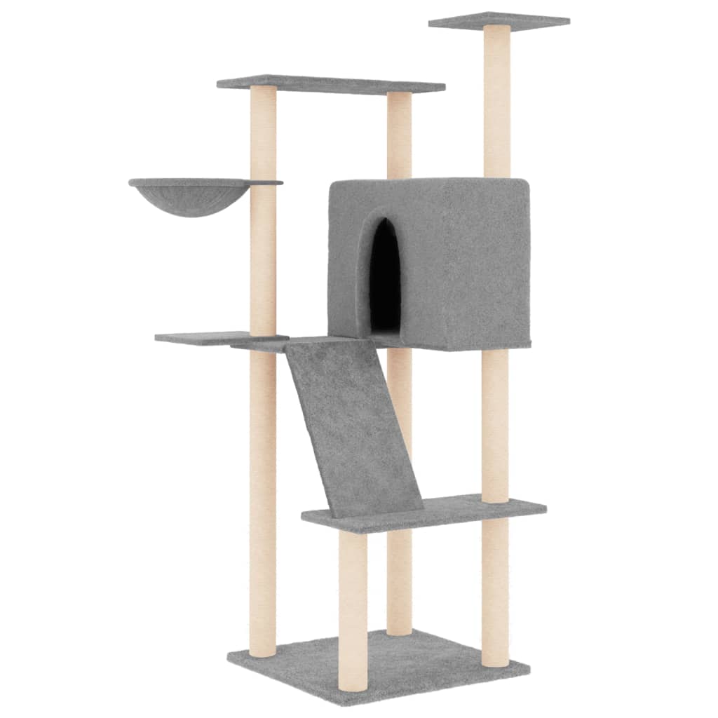 Vidaxl-Katzenmöbel mit Sisal-Kratzern 143 cm hellgrau
