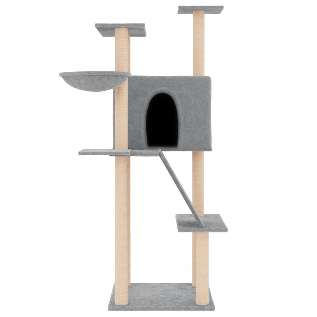 Vidaxl-Katzenmöbel mit Sisal-Kratzern 143 cm hellgrau