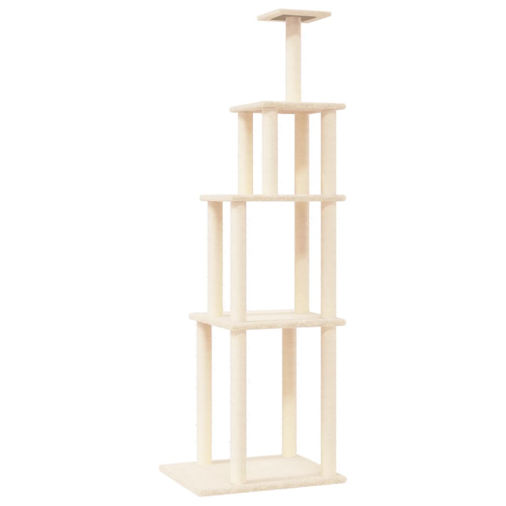 Vidaxl -Katzenmöbel mit Sisal -Kratzerpfosten 183 cm creme - geliert