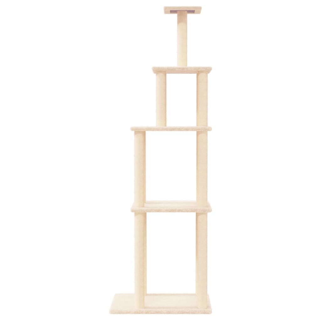 Vidaxl -Katzenmöbel mit Sisal -Kratzerpfosten 183 cm creme - geliert
