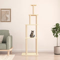 Vidaxl -Katzenmöbel mit Sisal -Kratzerpfosten 183 cm creme - geliert