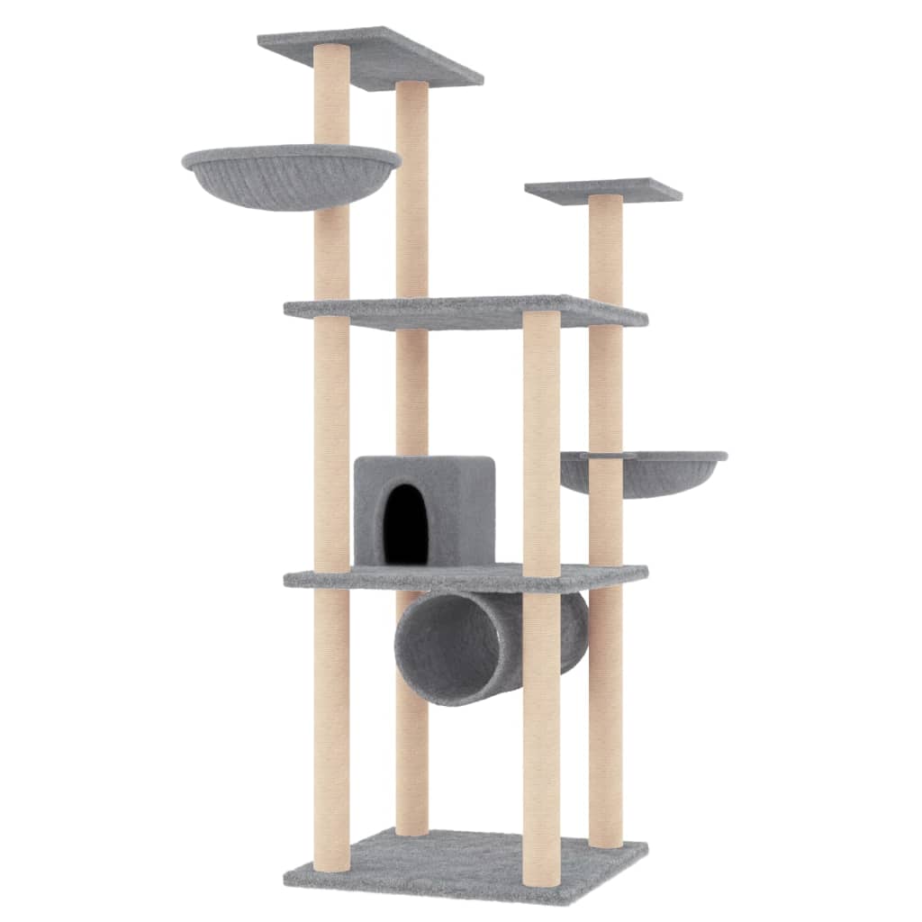 Vidaxl-Katzenmöbel mit Sisal-Kratzern 141 cm hellgrau