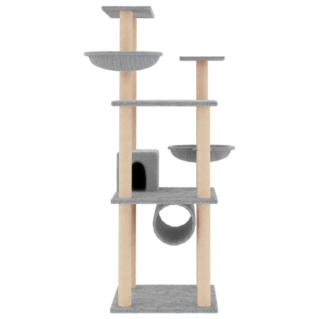 Vidaxl-Katzenmöbel mit Sisal-Kratzern 141 cm hellgrau