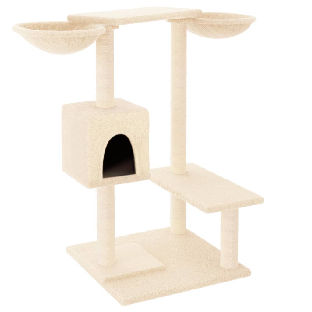 Vidaxl-Katzenmöbel mit Kratzpfosten 82 cm creme – geliert