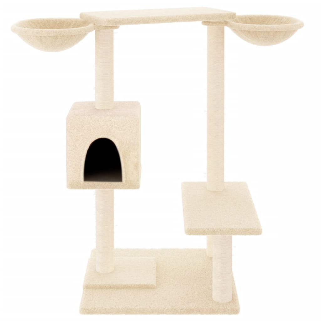 Vidaxl-Katzenmöbel mit Kratzpfosten 82 cm creme – geliert