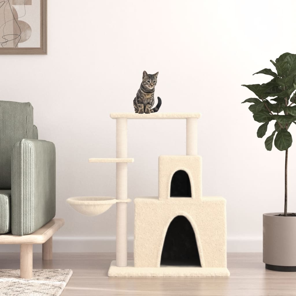 Vidaxl -Katzenmöbel mit Sisal -Kratzerpfosten 83 cm creme - geliert