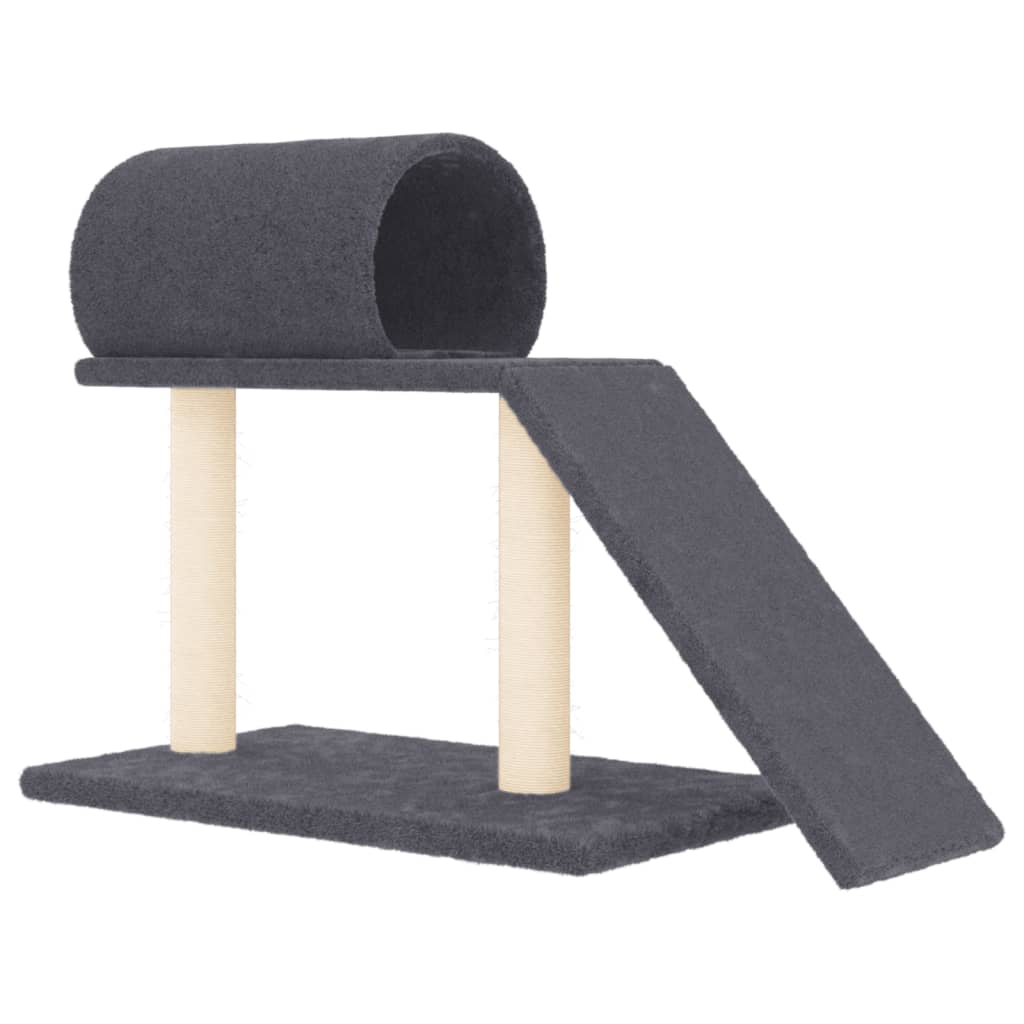 Vidaxl-Katzenmöbel mit Tunnel und Leiter 55,5 cm dunkelgrau