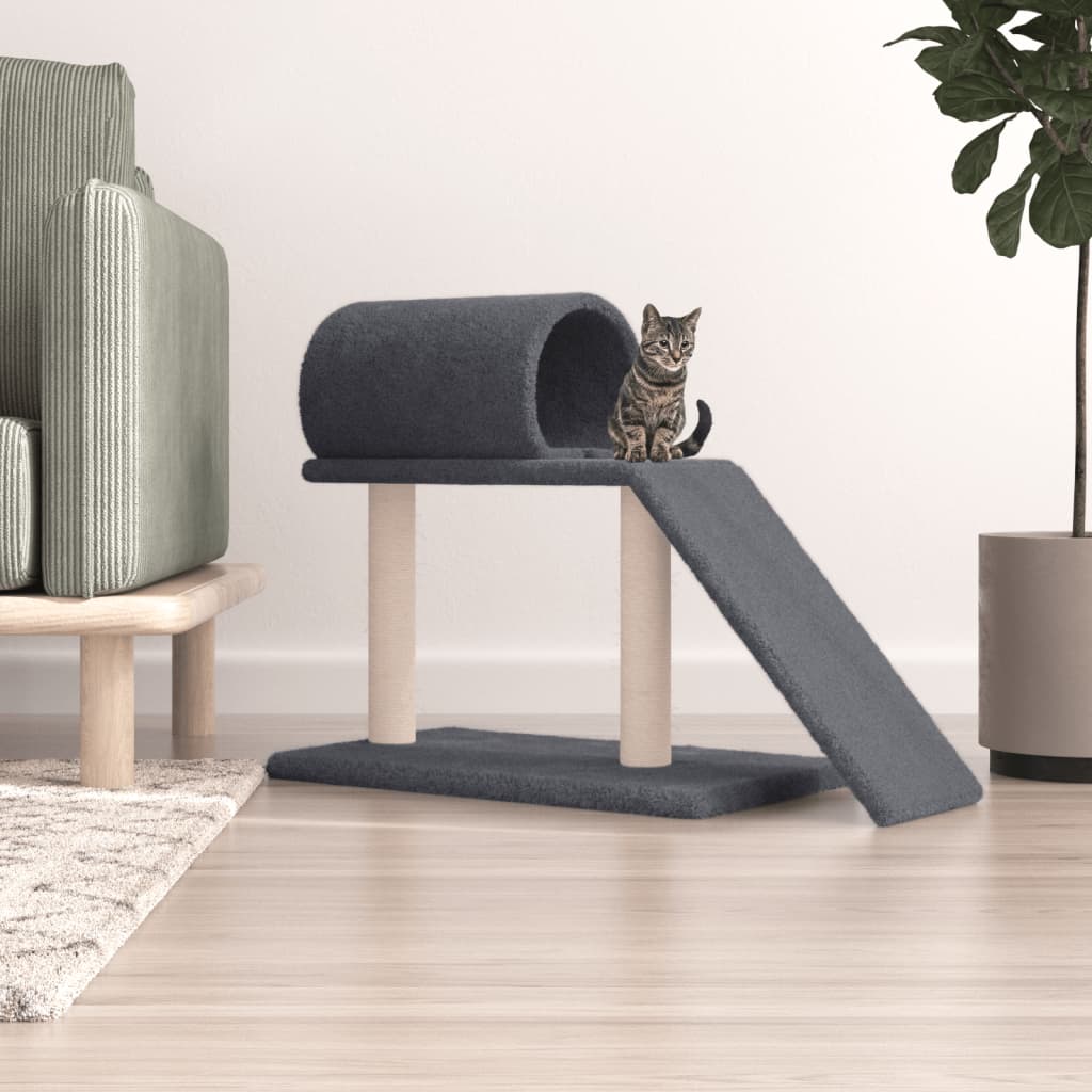 Vidaxl-Katzenmöbel mit Tunnel und Leiter 55,5 cm dunkelgrau