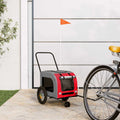 Vidaxl fietskar voor huisdieren rood en grijs 125 x 53 x 54 cm