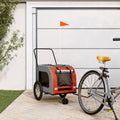 Vidaxl hondenfietstrailer oxford stof en ijzer oranje en grijs