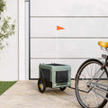 Vidaxl hondenfietstrailer oxfordstof en ijzer grijs en zwart