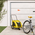 Vidaxl hondenfietstrailer oxford stof en ijzer geel