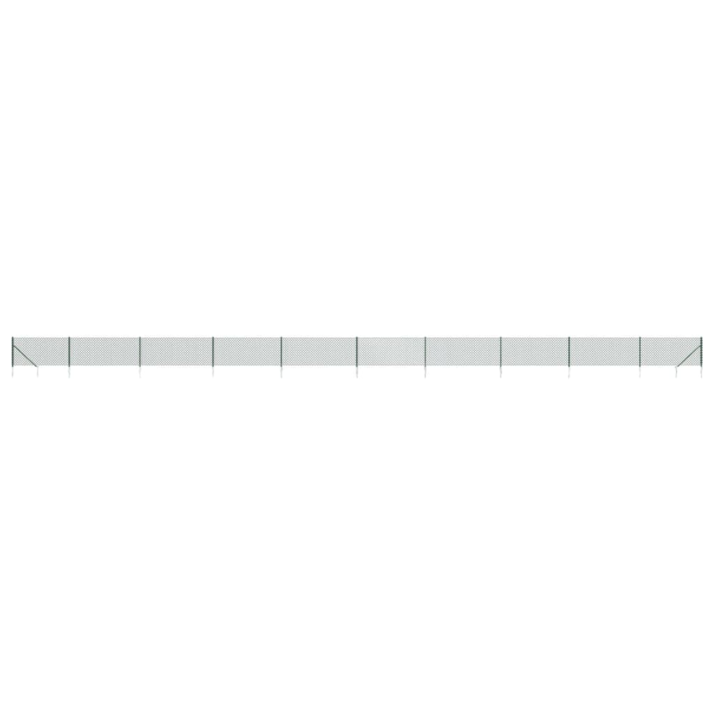 VidaXL Maschendrahtzaun mit Bodenanker 0,8 x 25 m Grün