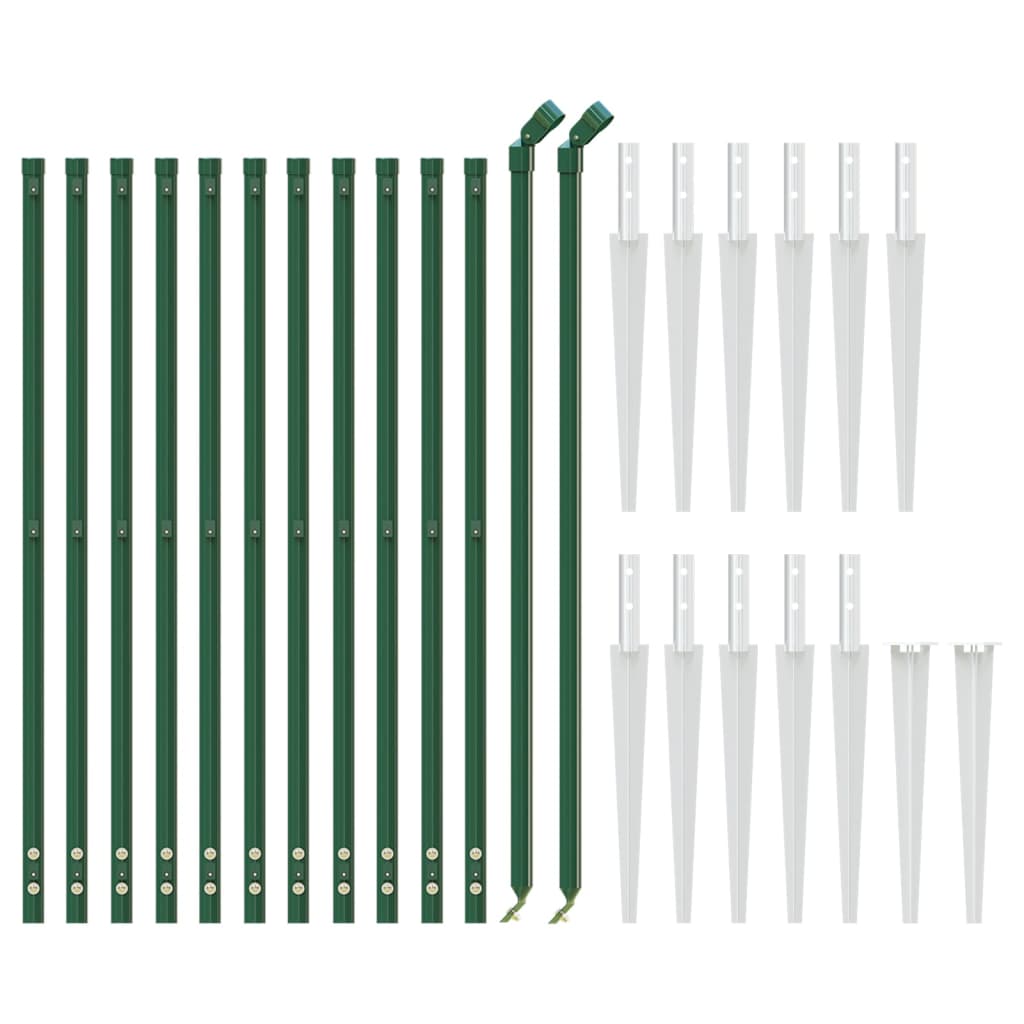 VidaXL Maschendrahtzaun mit Bodenanker 0,8 x 25 m Grün