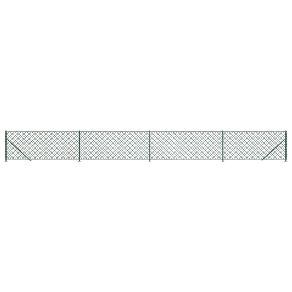 Vidaxl Maschendrahtzaun mit FLEN 0,8 x 10 m Grün