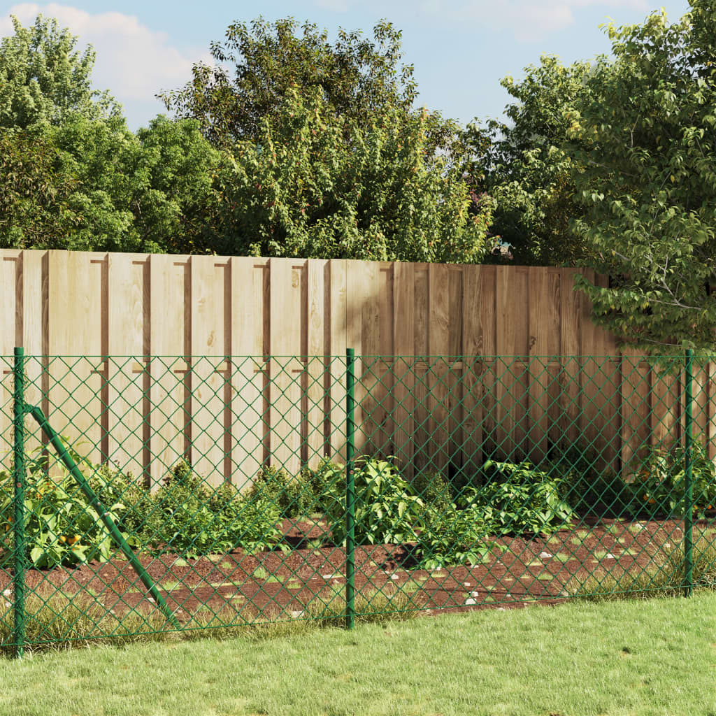Vidaxx Maschendrahtzaun mit Flansch 0,8 x 25 m grün