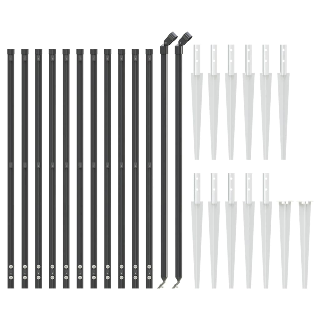 Vidaxl -Netzzaun mit Bodenanker 0,8 x 25 m Anthrazitfarben