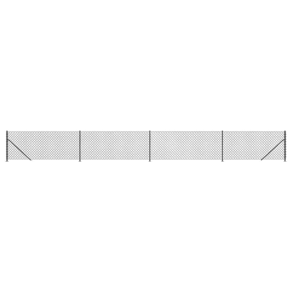 Vidaxl gaashek met flens 0,8x10 m antracietkleurig