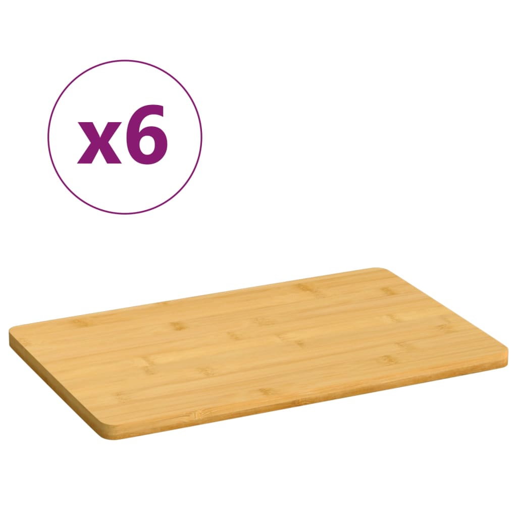 VidaXL Frühstücksteller, 6 Stück, 22 x 14 x 0,8 cm, Bambus