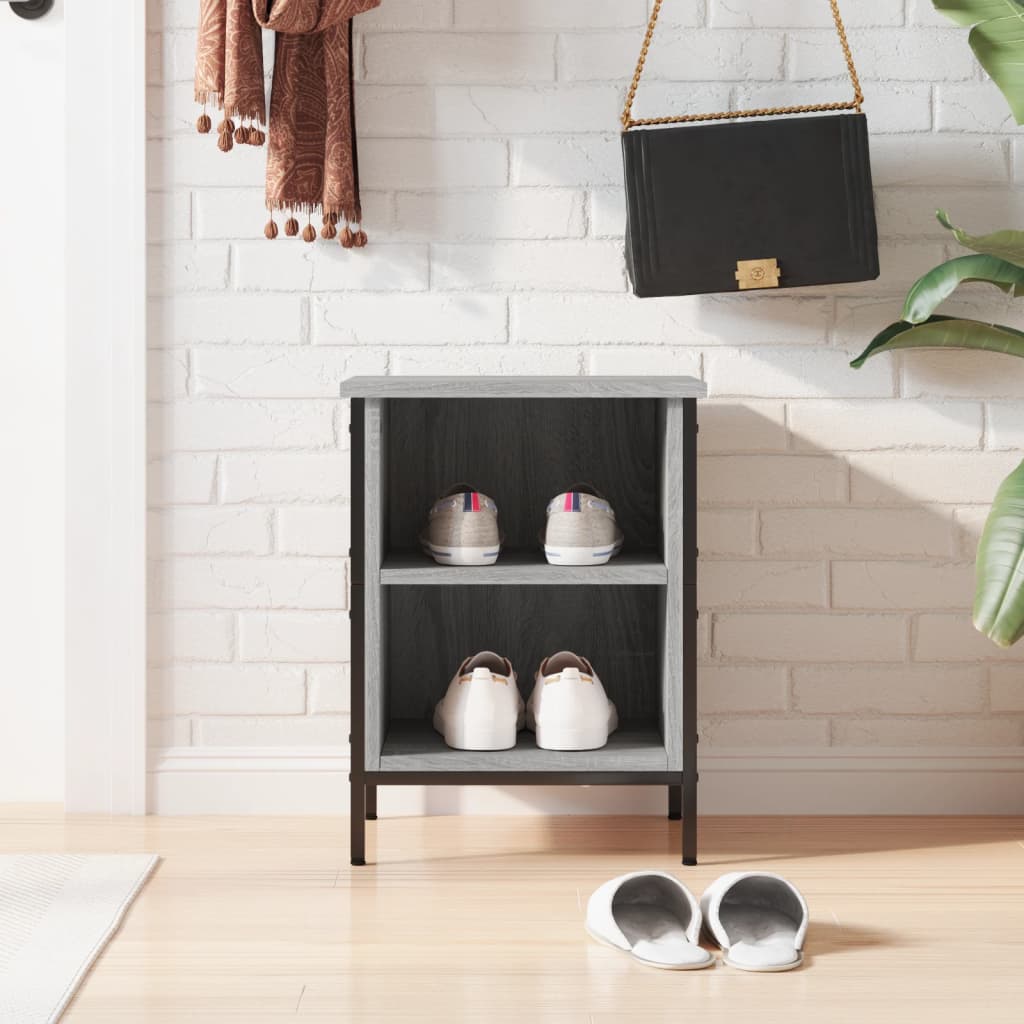 VIDAXL -Schuhschrank 38x35x50 cm ordentlich verarbeitet Holzgrau Sonoma Eiche gefärbt
