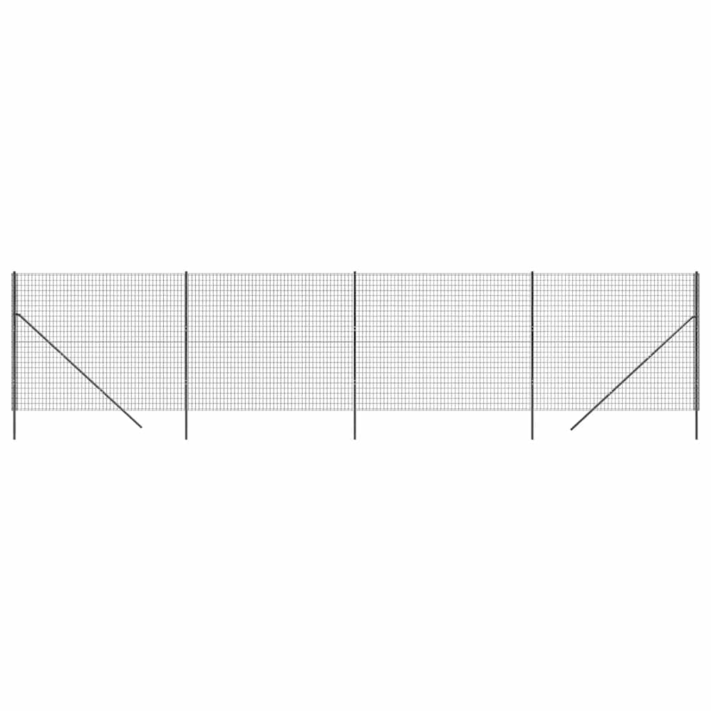 Vidaxl draadgaashek 1,6x10 m gegalvaniseerd staal antracietkleurig