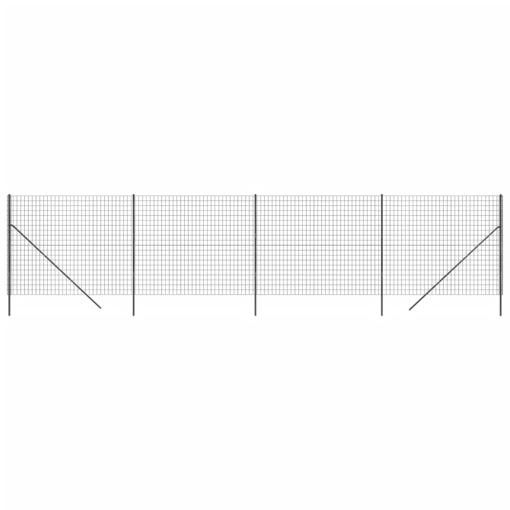 Vidaxl draadgaashek 2x10 m gegalvaniseerd staal antracietkleurig