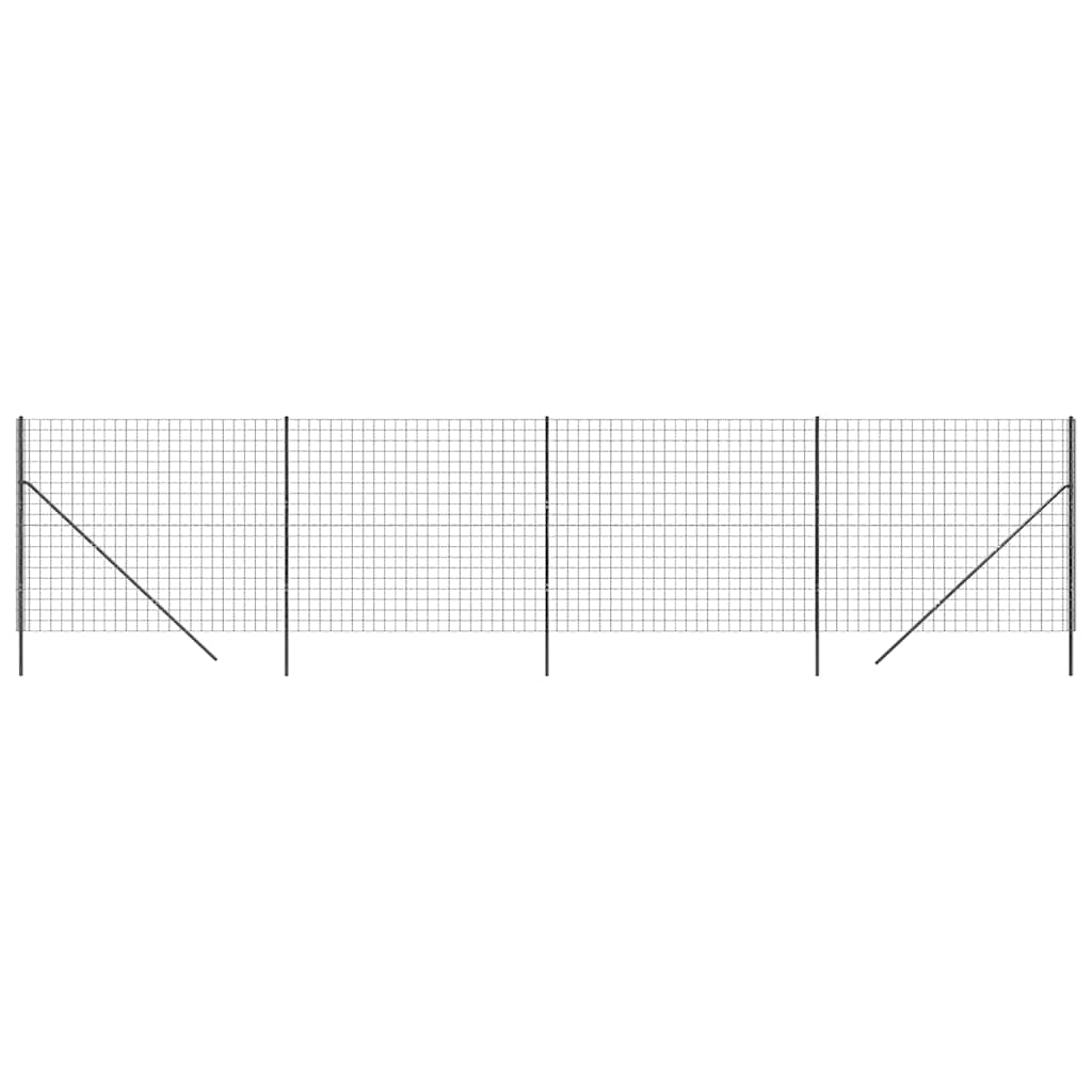 Vidaxl draadgaashek 1,6x10 m gegalvaniseerd staal antracietkleurig