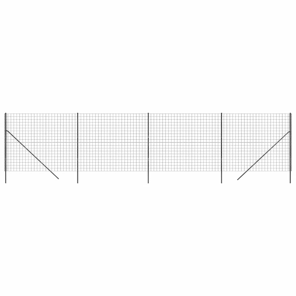 Vidaxl draadgaashek 2,2x10 m gegalvaniseerd staal antracietkleurig