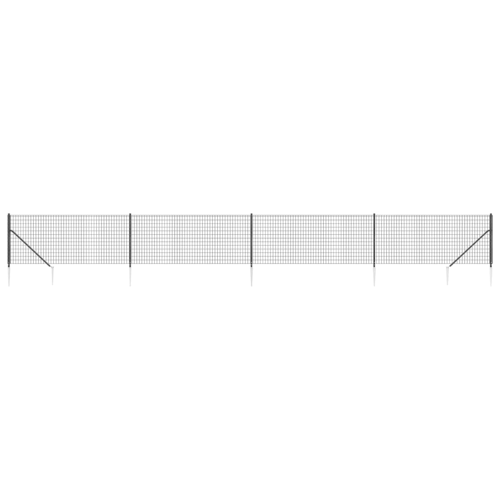 Vidaxl Drahtgitter FET mit Bodenanker 0,8 x 10 m Anthrazit - weiß