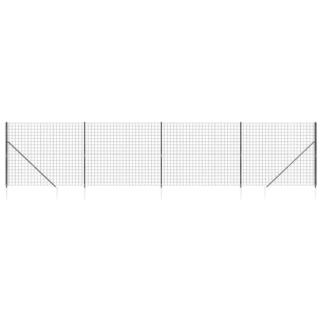 Vidaxl Drahtgitter FET mit Bodenanker 1,6 x 10 m Anthrazit - lackiert
