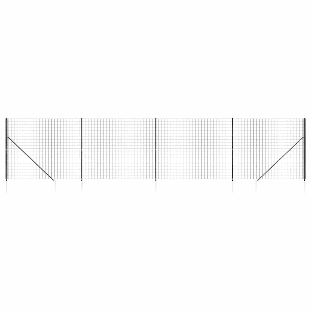 Vidaxl draadgaashek met grondankers 2,2x10 m antracietkleurig