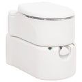 Vidaxl campingtoilet geïntegreerd 24+17 l hdpe en staal wit