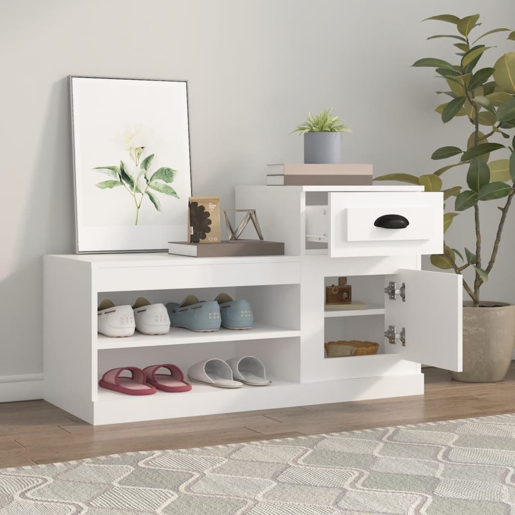 VidaXL Schuhschrank 100x42x60 cm verarbeitetes Holz weiß