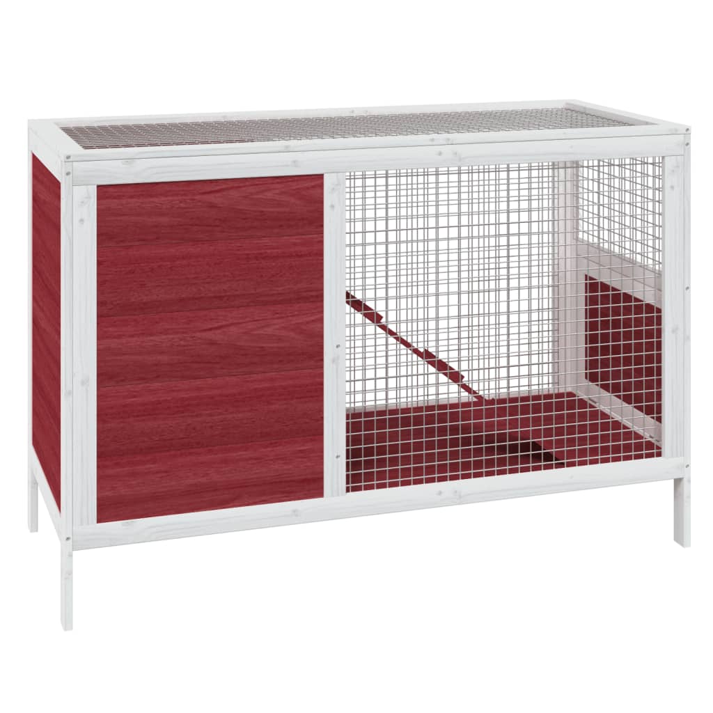 VIDAXL -Kaninchenstall 103x44x69,5 cm massiv Kiefern Mokka -farbig