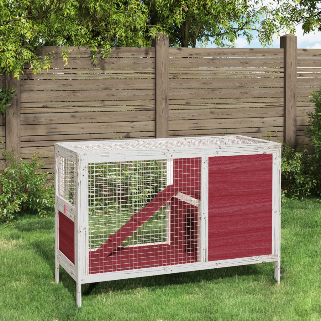 VIDAXL -Kaninchenstall 103x44x69,5 cm massiv Kiefern Mokka -farbig
