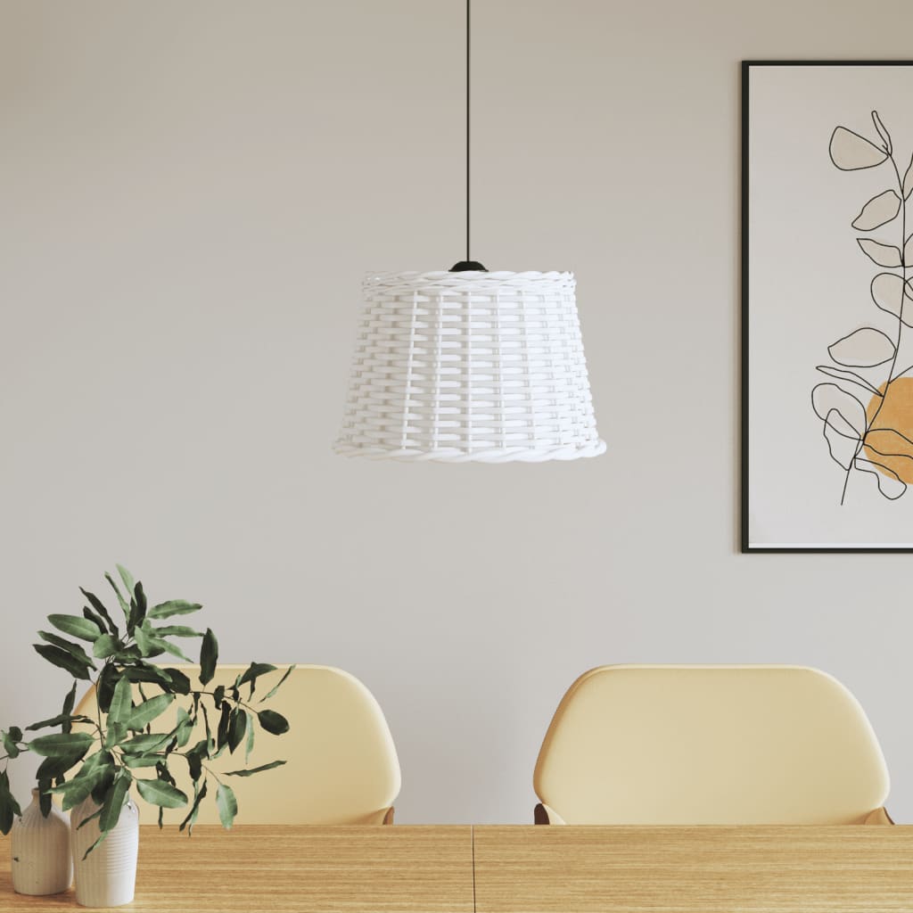 VidaXL Deckenlampenschirm ø40x26 cm, Korbgeflecht, weiß