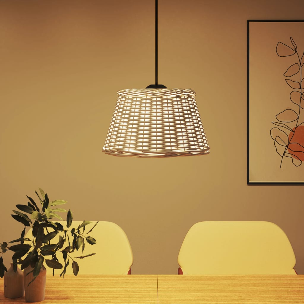 VidaXL Deckenlampenschirm ø50x30 cm, Korbgeflecht, weiß